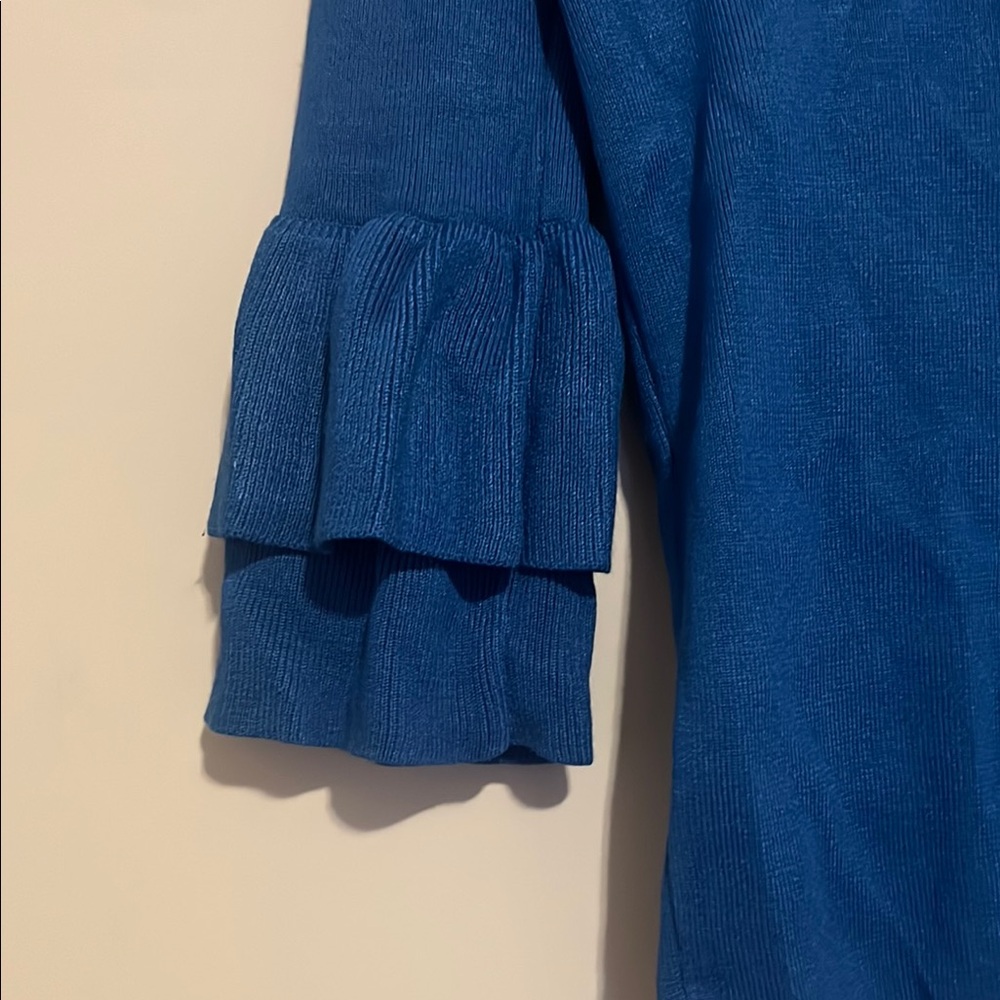 Premise Blue Ruffled Blouse - Picture 2 of 7
